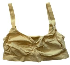 NWT Feelingirl Womens XXL Pale Yellow Comfort Sports Bra Bralette Nylon Stretch